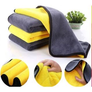 Khăn Lau Ôtô, Lau Kính 2 Mặt Đa Năng Microfiber Siêu Mềm Siêu Thấm, Dày, Không Đổ Lông