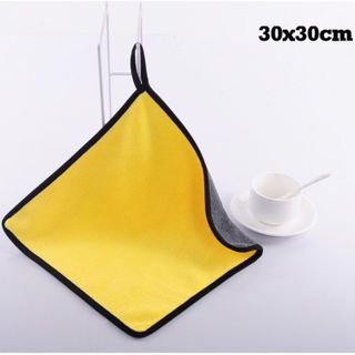 Khăn Lau Ôtô, Lau Kính 2 Mặt Đa Năng Microfiber Siêu Mềm Siêu Thấm, Dày, Không Đổ Lông