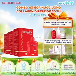COMBO 03 Nước Uống Collagen Dipeptide Sắc Ngọc Khang [Hộp 30 Túi] TẶNG 1 TRONG 2 QUÀ