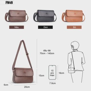 TÚI ĐEO CHÉO NỮ DÁNG HỘP FADODA FN49
