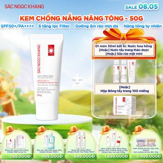 Kem Chống Nắng Nâng Tone Sắc Ngọc Khang [Tuýp 50g] kèm Quà tặng