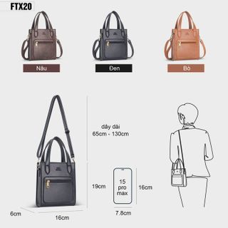 TÚI XÁCH DA NỮ MINI DÁNG ĐỨNG FADODA FTX20