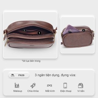 COMBO SIÊU HỜI - TÚI ĐEO CHÉO DA NỮ ĐỰNG ĐIỆN THOẠI FADODA FN39 VÀ  VÍ DA MINI NHỎ GỌN FADODA FVN20