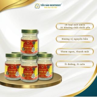 YẾN SÀO BESTNEST KHÁNH HOÀ - TỔ YẾN CHƯNG SẴN ĐƯỜNG PHÈN 20% (HỘP 6 HŨ X 70ML)
