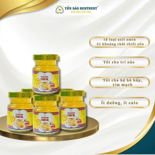 YẾN SÀO BESTNEST KHÁNH HOÀ - TỔ YẾN CHƯNG SẴN MẬT ONG 39% (HỘP 6 HŨ X 70ML)