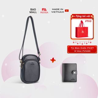 COMBO SIÊU HỜI - TÚI ĐEO CHÉO NỮ MINI FN37 VÀ  VÍ DA MINI NHỎ GỌN FADODA FVN20
