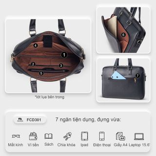 CẶP DA CÔNG SỞ ĐỰNG LAPTOP FADODA FCD301 - FADODA
