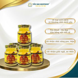YẾN SÀO BESTNEST KHÁNH HOÀ - TỔ YẾN CHƯNG SẴN ĐÔNG TRÙNG HẠ THẢO 25% (HỘP 6 HŨ X 70ML)