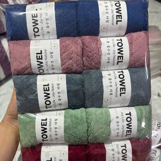 Khăn Mặt Lông Cừu Họa Tiết Xương Cá, KT 30x50cm