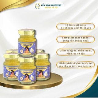 YẾN SÀO BESTNEST HỘI AN - YẾN SÀO CHƯNG SẴN PREMOM 21% - HỘP 4 HŨ X 70ML