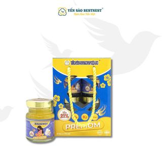 YẾN SÀO BESTNEST HỘI AN - YẾN SÀO CHƯNG SẴN PREMOM 21% - HỘP 4 HŨ X 70ML