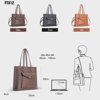 TÚI XÁCH NỮ THỜI TRANG CÔNG SỞ VUÔNG NGANG FTX12 - FADODA