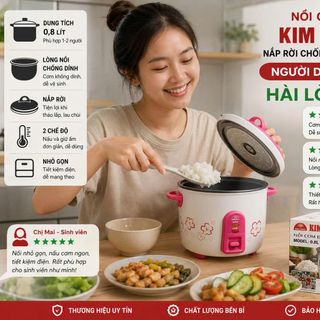 NỒI CƠM ĐIỆN KIM CƯƠNG NẮP RỜI CHỐNG DÍNH 0,8 Lít (T12)