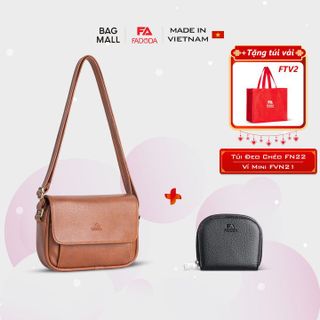 COMBO SIÊU HỜI - TÚI ĐEO CHÉO NỮ ĐA NĂNG FN22 VÀ VÍ DA MINI THỜI TRANG FADODA FVN21