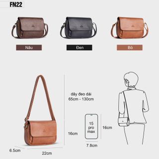 COMBO SIÊU HỜI - TÚI ĐEO CHÉO NỮ ĐA NĂNG FN22 VÀ VÍ DA MINI THỜI TRANG FADODA FVN21