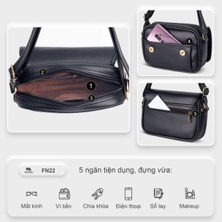 COMBO SIÊU HỜI - TÚI ĐEO CHÉO NỮ ĐA NĂNG FN22 VÀ VÍ DA MINI THỜI TRANG FADODA FVN21