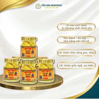 YẾN SÀO BESTNEST HỘI AN - HŨ YẾN CHƯNG SẴN ĐÔNG TRÙNG HẠ THẢO 18% - HŨ 70ML