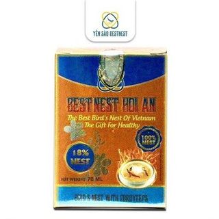 YẾN SÀO BESTNEST HỘI AN - HŨ YẾN CHƯNG SẴN ĐÔNG TRÙNG HẠ THẢO 18% - HŨ 70ML