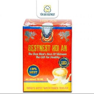 YẾN SÀO BESTNEST HỘI AN - HŨ YẾN CHƯNG SẴN ĐƯỜNG PHÈN 18% - HŨ 70ML