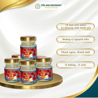 [MUA 1 TẶNG 1] YẾN SÀO BESTNEST HỘI AN - TỔ YẾN CHƯNG SẴN ĐƯỜNG PHÈN 18% - HỘP QUAI XÁCH 6 HŨ X 70ML