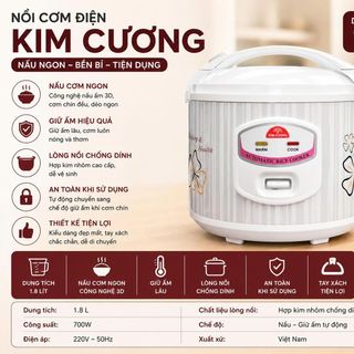NỒI CƠM ĐIỆN KIM CƯƠNG NẮP GÀI 1,8L (T6)