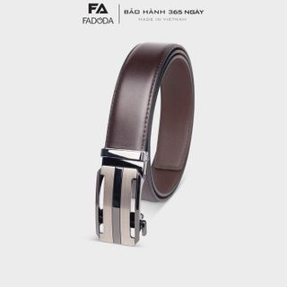 THẮT LƯNG NAM DA BÒ THẬT FADODA FMT12 MẶT ĐEN PHỐI BẠC- FADODA