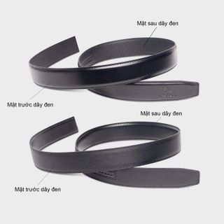 THẮT LƯNG NAM DA BÒ THẬT FADODA FMT12 MẶT ĐEN PHỐI BẠC- FADODA