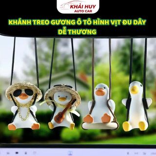 ( BÁN SỈ) Khánh Treo Gương Thú Cưng,vịt Đu dây Đáng Yêu Trang Trí Xe Hơi Treo Gương Chiếu Hậu