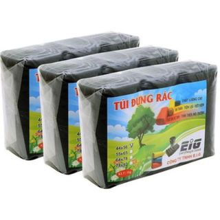 Túi bóng đựng rác màu đen tự phân hủy không có quai size đại 55x65cm nilong