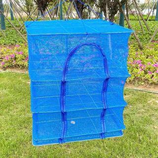 Lồng lưới phơi khô thực phẩm phơi cá chống côn trùng treo 4 tầng để phơi cá khô có thể xếp gọn