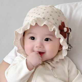 Mũ Sơ Sinh Mỏng Nhẹ Che Nắng Kiểu Quýt – Họa Tiết Hoa Dễ Thương Phong Cách Hàn Quốc AB43