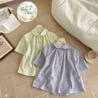 ÁO SƠ MI TAY CỘC CỔ SEN FORM RỘNG