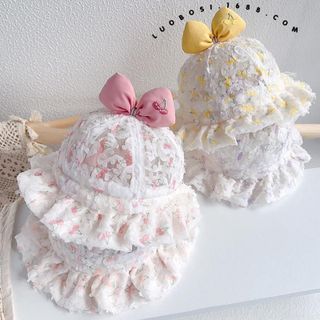 Mũ  Công Chúa Ren Cho Bé Gái – Nơ Bướm Dễ Thương, Chống Nắng Mùa Xuân Hè AB35