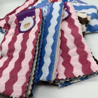 Kẹp 5c Khăn lau bếp, lau dọn, lau bàn, lông cừu siêu mềm, sóng to, 30x30cm