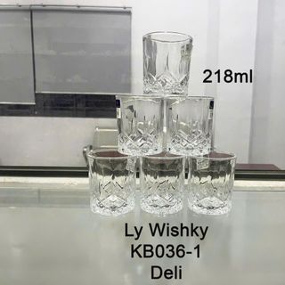 BỘ 6 LY THUỶ TINH WISHKY 218ML DELI KB036-1 (T12)