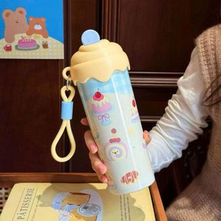 BÌNH GIỮ NHIỆT INOX HOẠT HÌNH BÁNH KEM 600ML