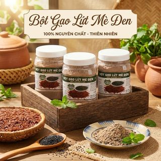 BỘT GẠO LỨT MÈ ĐEN RANG TAY 1KG, DINH DƯỠNG MỖI NGÀY - WINNIE HOUSE