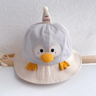 Mũ Tai Bèo Hàn Quốc Cho Bé – Họa Tiết Chim Cánh Cụt 3D Hoạt Hình, Ngư Dân, Chống Nắng Mùa Xuân Thu AB31