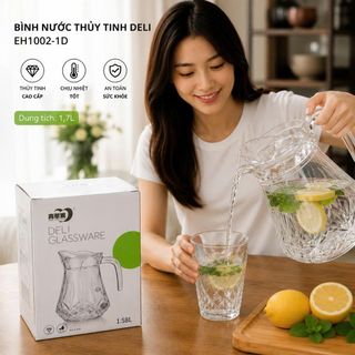 BÌNH NƯỚC THỦY TINH DELI EH1002-1D (T12)