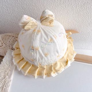 Mũ Công Chúa Dáng Mỏng Cho Bé Gái – Viền Ren, Có Nơ, Thời Trang Mùa Xuân Thu, Chống Nắng AB24