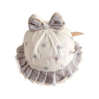 Mũ Công Chúa Dáng Mỏng Cho Bé Gái – Viền Ren, Có Nơ, Thời Trang Mùa Xuân Thu, Chống Nắng AB24