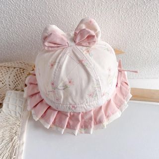 Mũ Công Chúa Dáng Mỏng Cho Bé Gái – Viền Ren, Có Nơ, Thời Trang Mùa Xuân Thu, Chống Nắng AB24