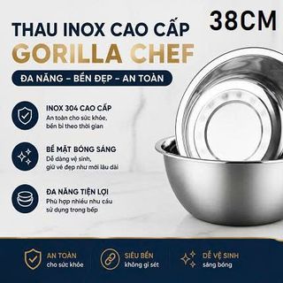 THAU INOX SIZE LỚN GORILLA CHEF 38CM (T120)