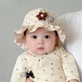 Mũ Len Họa Tiết Hoa Hàn Quốc Cho Bé – Mũ Cotton Mỏng Nhẹ, Chống Nắng Mùa Xuân Thu Hè AB18