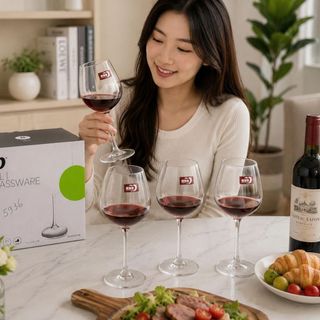 BỘ 6 LY THUỶ TINH UỐNG RƯỢU VANG 345ML EJ5936 (T6)