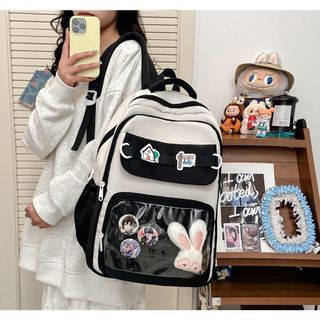 Balo học sinh thời trang nhiều ngăn – Cặp đi học chống nước, balo nữ form rộng đựng laptop, phong cách Hàn Quốc AT3
