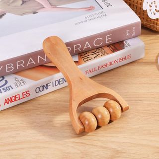 Cây Massage Gỗ Con Lăn Cầm Tay – Dụng Cụ Massage Kinh Lạc Thư Giãn Toàn Thân NC3