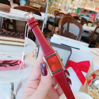 HOT SALE ĐỒNG HỒ NỮ CHÍNH HÃNG I&W DÂY DA ĐỎ FULLBOX