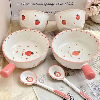 Set 3 Chi Tiết Bát Sứ Đóng Xốp Dâu Tây
