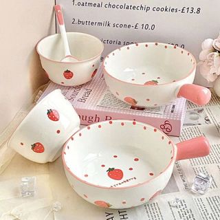 Set 3 Chi Tiết Bát Sứ Đóng Xốp Dâu Tây